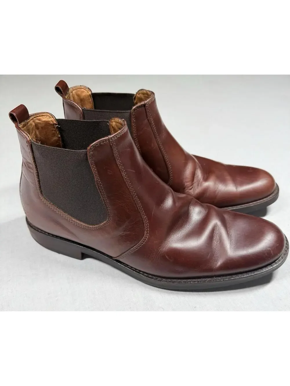 JOHNSTON & MURPHY‎ Chelsea Boots Men Sz 8M Brown Leather Comfort Chukka Shoes